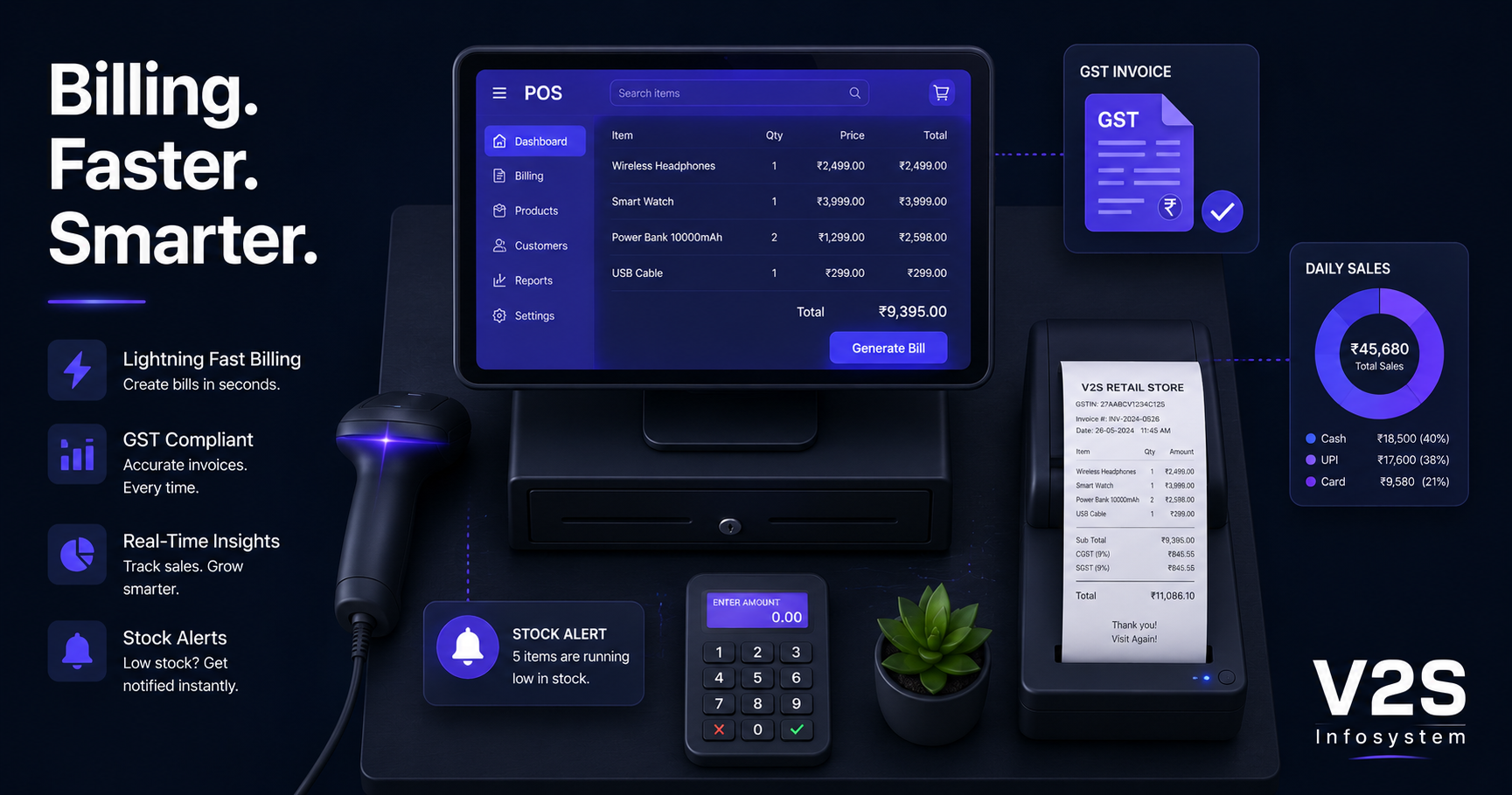 POS Billing Software | V2S Infosystem